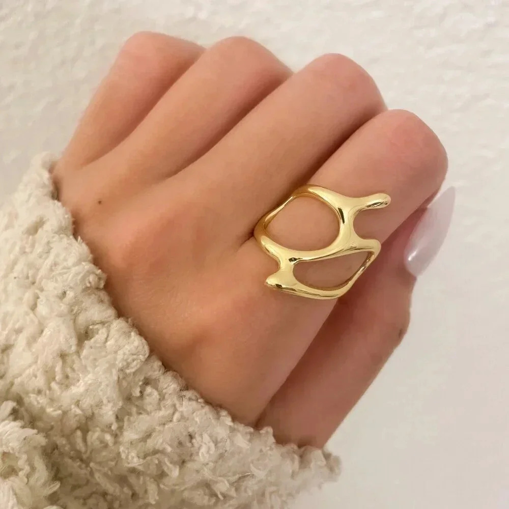 925 Sterling Silver Minimalist Geometric Wrap Ring Modern Boho Unique Ring